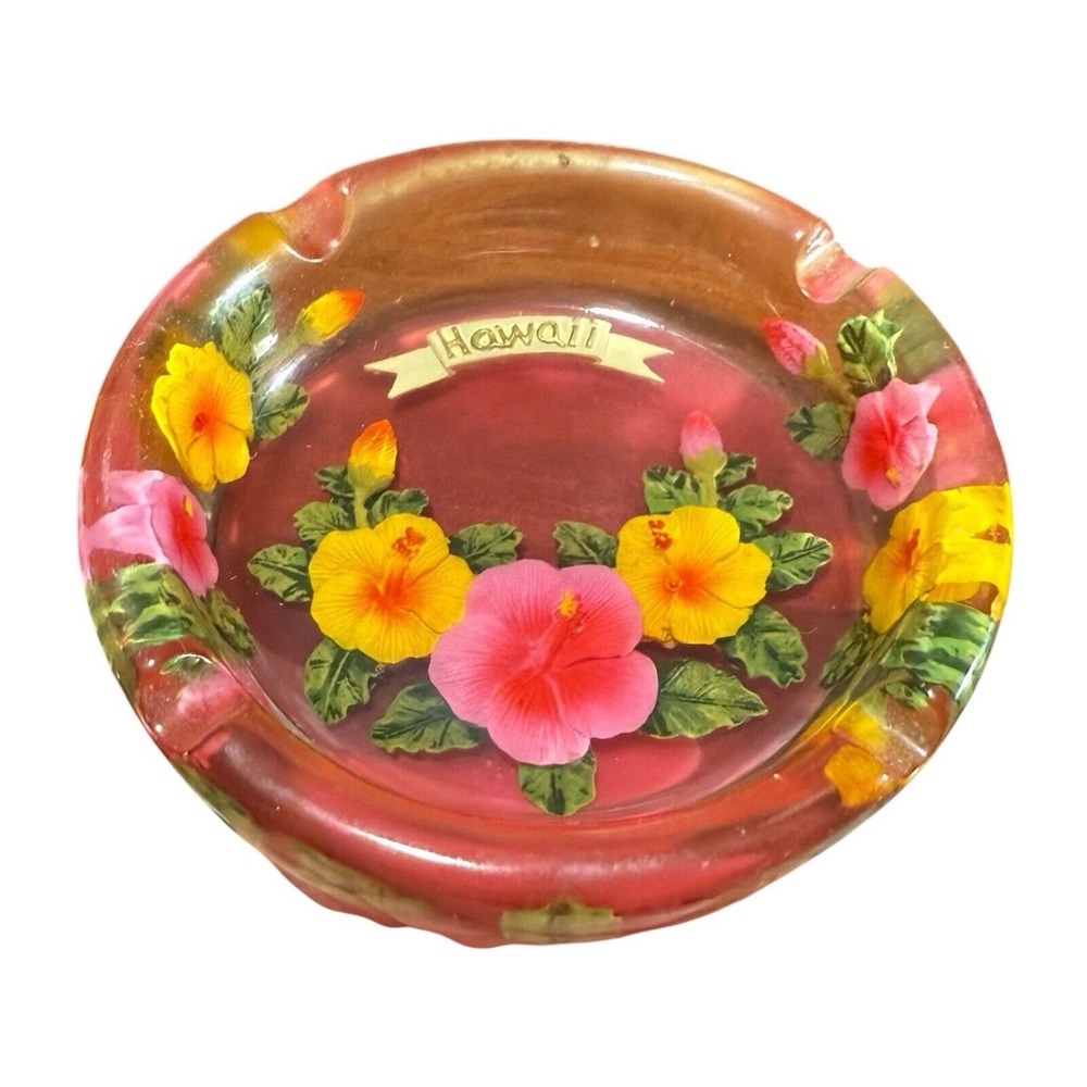 Vintage Lucite Resin Acrylic Hawaii souvenir Ashtray/Trinket Bowl - Picture 4 of 14